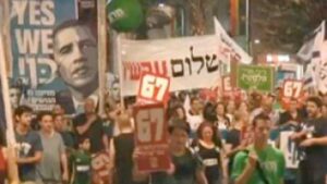 euronews -- Israelis demonstrieren für Grenzen von '67