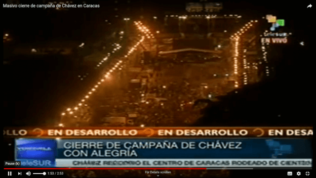 Massen feiern Hugo Chávez