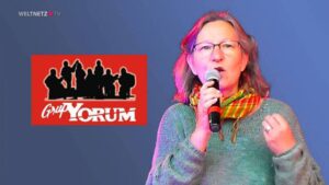 "Sie nennen uns Terroristen - Nein, unfriedlich sind die, die den Krieg über die Völker bringen"