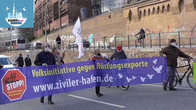 Globaler Aktionstag der Friedensbewegung in Hamburg am Fischmarkt