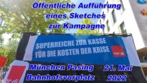 „Superreiche zur Kasse für die Kosten der Krise." & "Krisengewinner und Vermögende höher besteuern“