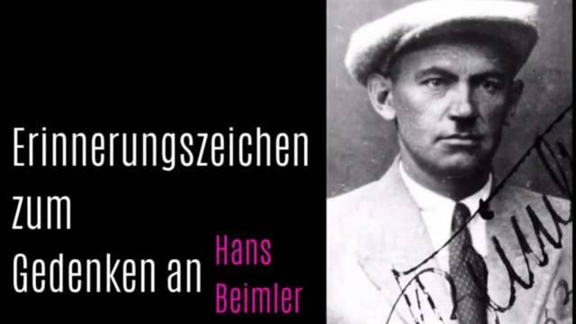 Erinnerungszeichen zum Gedenken an Hans Beimler