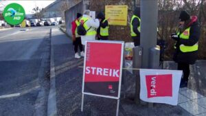 Streikkundgebung der PostkollegInnen vor dem Briefzentrum