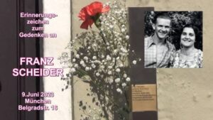 Erinnungszeichen zum Gedenken an Franz Scheider