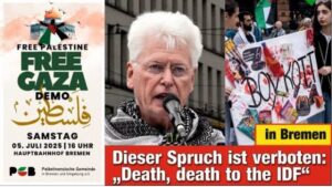 Der Spruch "Death, death to the IDF" ist verboten