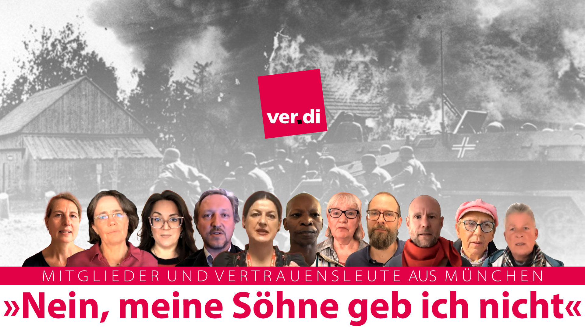 Gewerkschaftliche Eltern und Großeltern wenden sich mit dem Video gegen die Wiedereinführung der Wehrpflicht - für die Unterstützung von Jugend-Aktionen gegen die Wehrpflicht.