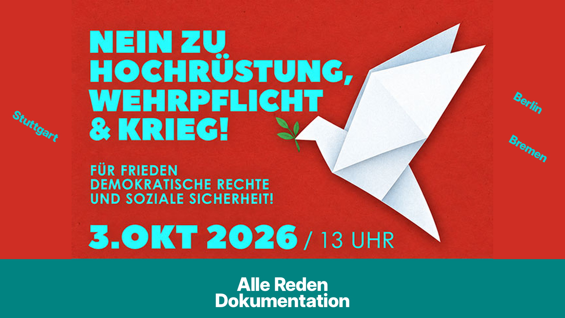 „Nein zu Hochrüstung, Wehrpflicht und Krieg“
