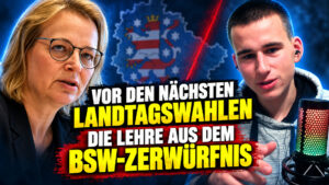Katja Wolf und zahlreiche Abgeordnete verlassen das BSW – und dennoch soll die Thüringer Regierungskoalition weiterbestehen. Was sagt dieser Bruch über Wahlversprechen, politische Verantwortung und die kommenden Landtagswahlen aus? Reinhard Schink ordnet die Ereignisse ein.