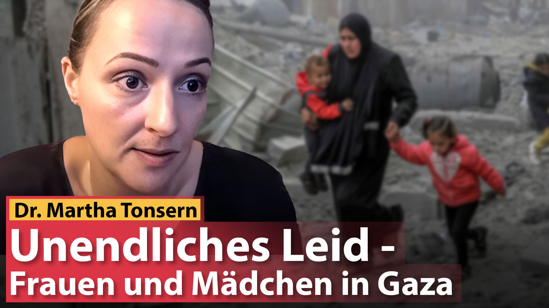 Gaza ist zum Friedhof internationalen Rechts geworden. Tonsern schildert die Lebensrealität von Frauen und Mädchen in Gaza. Die Gesundheitsdienste sind zusammengebrochen und Frauen sind zunehmender geschlechtsspezifischer Gewalt ausgesetzt.
