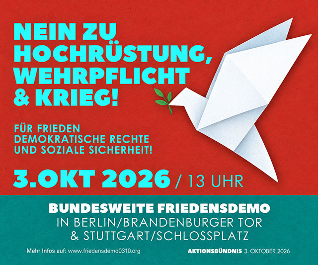 Bundesweite Demonstration am 3. Oktober 2026 in Berlin und in Stuttgart